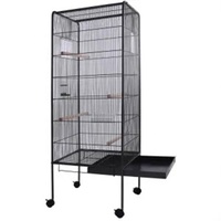 Dach Vogel Papagei Käfig Rad beweglicher Draht Stahl Vogelkäfig Rest Bett Fütterung Drink Bowl Pet Cage