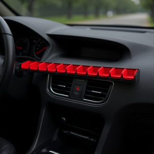Kit de 12 bandes décoratives en plastique rouge pour intérieur de voiture, référence 5003 A1 - Product Image 3