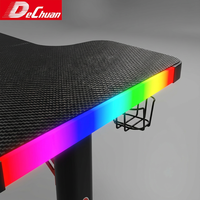 Ensemble de bureau et chaise de jeu en forme de L robuste avec éclairage USB RGB certifié CE