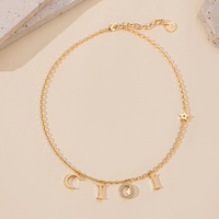 Collier avec pendentif étoile personnalisé en acier inoxydable plaqué or 18 carats Fanhua Jewelry D