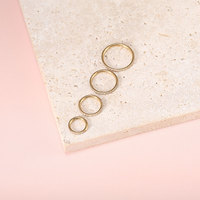 Aros de acero inoxidable 316L con circonitas cúbicas de una sola fila, sin costuras, con cierre a presión, de 6/8/10/12 mm, mini anillos para cartílago, nariz y oreja, para mujer, para perforaciones curativas.