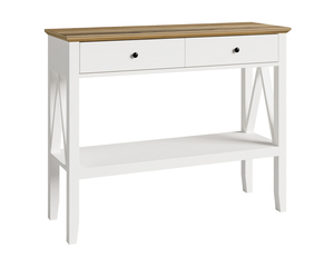 מפעל ישיר PB עץ מסדרון צר לבן ספה קונסולת שולחן עם 2 מגירות לכניסה סלון - Product Image 1