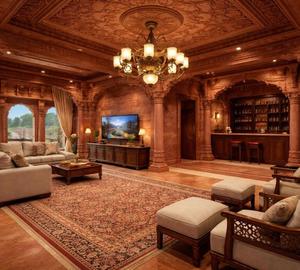 Salle Darbar en grès royal de haute qualité pour les résidences royales, les structures patrimoniales et les espaces intérieurs architecturaux classiques - Product Image 1