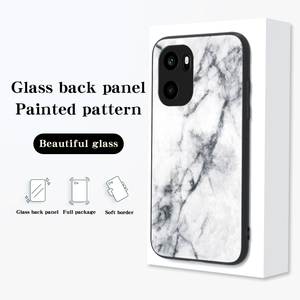 Étui de téléphone pour OnePlus ACE 6 ACE6 5G, coque arrière en TPU souple avec cadre en <span class=keywords><strong>verre</strong></span> <span class=keywords><strong>trempé</strong></span> à motif marbré - Product Image 3