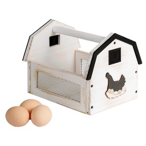 ชั้นวางไข่ไม้พร้อมที่จับสำหรับจัดเก็บไข่และผักในครัว - Product Image 1