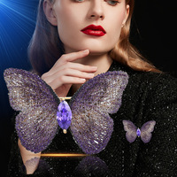 Broche Papillon Brodé Violet Vintage XILIANGFEIZI – Accessoire de Mode Personnalisé pour Mariage, Fête et Cadeau