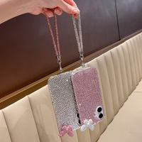 Coque de téléphone portable en diamant papillon nœud papillon de luxe pour Apple 14 Pro Max, vente en gros, étui pour iPhone 13 Plus avec strass