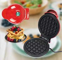 Mini Gaufrier Maison, Appareil de Cuisson pour Gâteaux et Petit-Déjeuner pour Enfants, en Aluminium