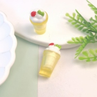 100Pcs Ornamen Miniatur Musim Panas Makanan Mini Resin Simulasi Minuman Jus Jeruk Model Mainan Minuman Aksesoris Rumah Boneka