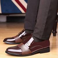 Chaussures en cuir PU pour hommes, style classique britannique, pour mariage et réunions, pointures 37-48, avec semelle en caoutchouc et maille respirante, fabrication OEM