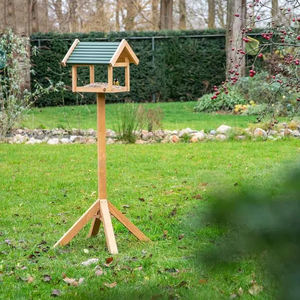 Direct prix usine grande <span class=keywords><strong>station</strong></span> de mangeoire à oiseaux en bois jardin cour décoration extérieure Table à oiseaux en bois - Product Image 3