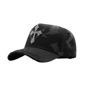 Casquettes de baseball sportives en daim à 5 panneaux Sombrero G5 Gorras Rude Hats Halloween avec broderie en cuir en forme de croix et design vieilli - Product Image 4