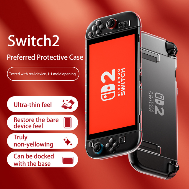OEM Custom Anti -Scratch Crystal clear Hard PC Shell for Nintendo for Switch 2 Protective Case Gaming Console Shell