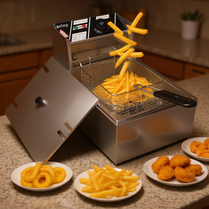 Friteuse électrique 6,3 QT en acier inoxydable 2500W à commande manuelle pour usage commercial - Product Image 2