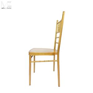 Qianshan — meubles <span class=keywords><strong>de</strong></span> table en mousseline <span class=keywords><strong>de</strong></span> soie doré, chaises à dossier haut, pour Banquet, hôtel et salle à manger, <span class=keywords><strong>de</strong></span> style moderne, pour mariage, chaises empilables - Product Image 3
