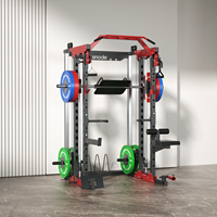 Snode Machine Smith multifonctionnelle avec cadre en acier robuste, tout-en-un pour usage domestique, équipement de musculation complète avec crossover par câble et presse à jambes