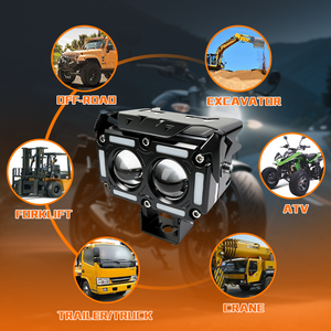 LELANPU Proyector LED de 2 lentes para motocicleta, luz de trabajo, foco, luz de carretera, luz diurna (DRL) de 7 pulgadas, amarillo láser, para <span class=keywords><strong>pilar</strong></span> A de camión, solo caja de 3/4/10 pulgadas - Product Image 3