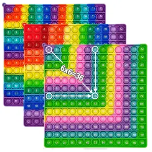 12x12 Multiplication Push Pop Games, Silicone Math Toys Manipulative Stationery School Supplies Fidget Pop Toys For Kids