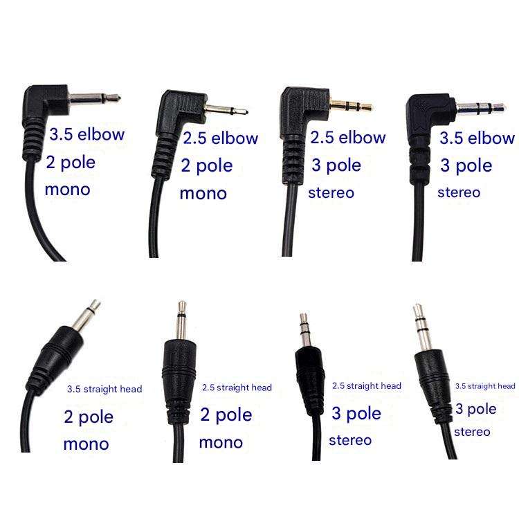 สเตอริโอ3ขั้วแบบโค้ง2.5สีดำ