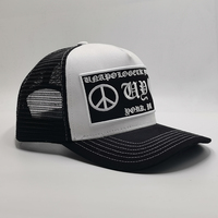 Topi Trucker 5 Panel Kasual Hip Hop Unisex 100% Katun Mesh Bordir Aplikasi Patch Custom Terlaris 2026