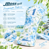 Ensemble de housses de tête de club de golf à motif floral, housses de protection pour clubs de golf en hortensia bleu pour femmes, accessoires de golf pour driver, fairway wood et hybride