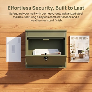 Boîtes aux lettres de bureau étanches pour l'extérieur Boîte aux lettres debout à clé en métal avec style <span class=keywords><strong>vintage</strong></span> sécurisée pour une utilisation en appartement - Product Image 1
