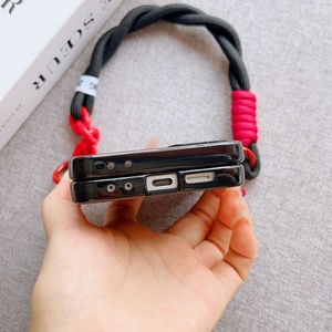 Lanyard TPU Soft Case for Samsung Z Flip 7 6 5 4 3 Soft Silicone Cellphone Cover Skin Feel Mobile Phone <strong>Shell</strong> <strong>Com</strong> Wrist Strap - Product Image 2