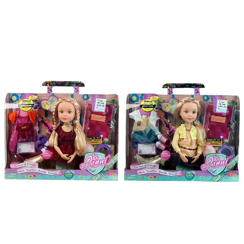 फैशन गुड़िया प्लास्टिक 18 इंच फैशन गुड़िया लड़कियों के लिए सेट खेलना