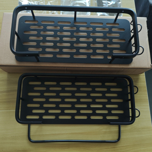 YOTO-Estante organizador de estante de ducha de Metal negro autoadhesivo, estante de pared de estilo moderno para accesorios de baño - Product Image 4