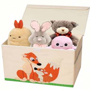 Hot Selling Customized Pattern Foldable Toys Organizer <b>Storage</b> <b>Box</b> Non-Woven Fabric Lid Rectangle Shape PP Plastic New Packaging - Product Image 6