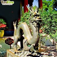 Fontaine d'eau de dragon chinois de grande taille Statues grandeur nature en bronze pour l'extérieur