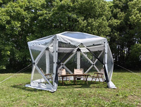Tente à bulles transparente en PVC pour l'extérieur, 6 côtés Hex Large Pop Up Instantané, Igloo à dix écrans