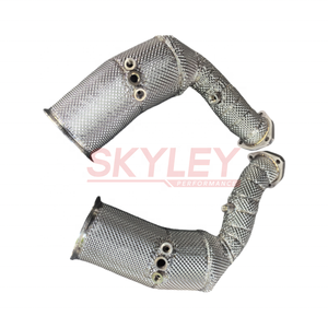 200 celdas Catted Downpipe para <span class=keywords><strong>Audi</strong></span> <span class=keywords><strong>SQ7</strong></span> SQ8 RSQ8 Lamborghini URUS Porsche CAYENNE TURBO Bentley Bentayga 4,0 T <span class=keywords><strong>V8</strong></span> con agujeros OPF - Product Image 2