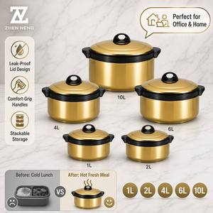 Set di 5 Contenitori Isolanti in Acciaio Inox Zhenneng, Doppia Parete, Mantiene Caldo e Freddo, Senza BPA, per Casa, Cucina e Catering - Product Image 1