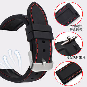 <span class=keywords><strong>Bracelet</strong></span> de montre universel sport en <span class=keywords><strong>silicone</strong></span> de remplacement 18mm 20mm <span class=keywords><strong>22mm</strong></span> 24mm de largeur pour hommes et femmes - Product Image 4