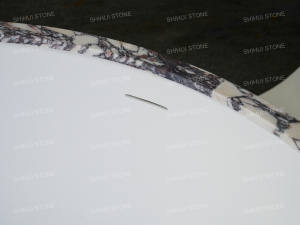 Baignoire autoportante en marbre Calacatta Viola moderne SH STONE, baignoire à remous personnalisée, naturelle, pour villas, hôtels, appartements - Product Image 4