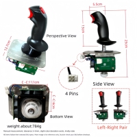 Manette de jeu VR JSJM pour simulateur de vol, jeux vidéo de tir, console de jeu d'avion, joystick numérique 4 directions
