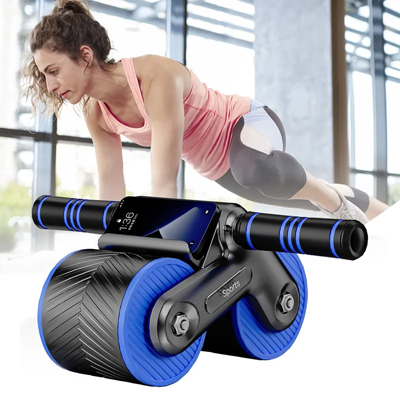 Qishuang novo design cotovelo apoio rolo, equipamento de fitness abdominal roda de exercício rebote automático, rolo esportivo abdominal