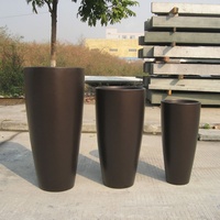 Ensemble de pots de fleurs modernes en métal, argent, noir, bronze, design minimaliste, jardinières d'intérieur, finition chromée