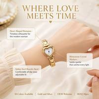 Montre à Quartz Étanche pour Femme avec Bracelet en Acier Inoxydable, Design Cœur Tendance, Modèle Créatif à Cœur, Bestseller Transfrontalier DIY