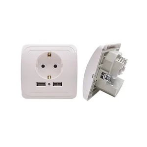 Germany Ce 5v 2a Usb Wall Socket With Double Usb Charging Ports For Germany 2 Pin Plug