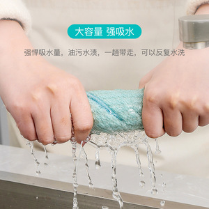 Custom Made Double Sided Microfiber Scouring Pads Kitchen Cleaning Cloths Stain Removing Water Absorbing Rectangle Shape - Product Image 2