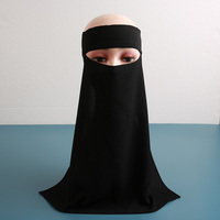 Niqab personnalisé de couleur unie pour femmes musulmanes, hijab avec masque intégré, vêtements musulmans, hijab à capuche, tissu islamique en fibre, tudung