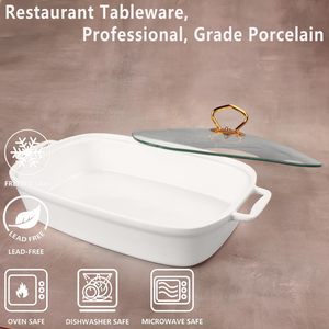 Plato Cuadrado de Porcelana Cerámica Desechable de Lujo para Calentar Arroz con Tapa de Vidrio para Fiestas - Product Image 3