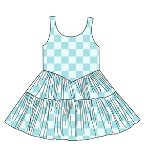 Chất Lượng Cao Cô Gái Không Tay Rô In Quay Dresses Với Lớp Ruffle Hem Mẹ Và Con Gái Phù Hợp Với Kỳ Nghỉ Dresses - Product Image 4