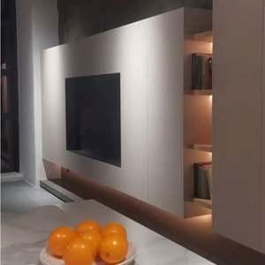 Meuble TV moderne de style luxe léger en bois avec élévateur LED intégré – Vente en gros à chaud - Product Image 4