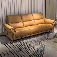 Canapé inclinable électrique en cuir véritable, deux places, extensible, avec télécommande, pour salon - Vente en gros