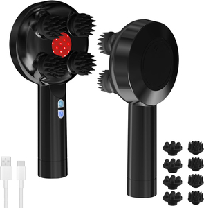 Electric Head <b>Massager</b> Handheld Massage Comb with Kneading Massage and Red LED Light - Product Image 1