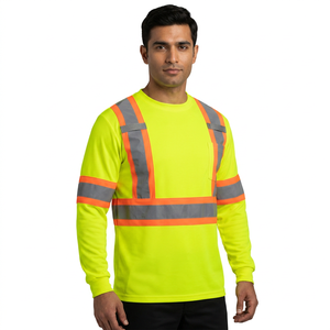 Camiseta de Alta Visibilidad Reflectante para Hombre, de Bambú y Algodón, Secado Rápido, Ecológica, Ropa de Calle y Trabajo para Jóvenes - Product Image 1