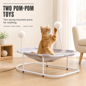 Lit pour animaux de compagnie surélevé, hamac en maille respirant et résistant à l'humidité, pour chatons et petits chats, à utiliser en intérieur - Product Image 2